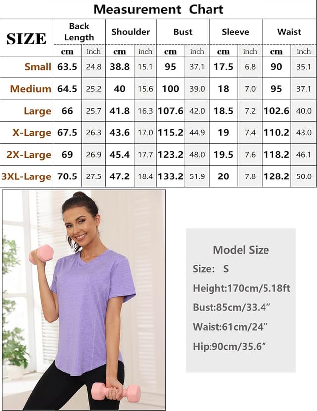 Detalle 2 de Gyabnw maglietta sportiva donna con scollo a V, manica corta e rete traspirante