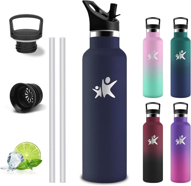 Detalle de Grsta Borraccia Termica da 750 ml in acciaio 18/8 con cannuccia e tappo anti-perdite