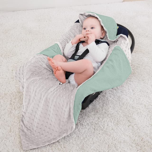 Thumbnail 1 de Bearmoss Einschlagdecke Babyschale 90x90 Grün