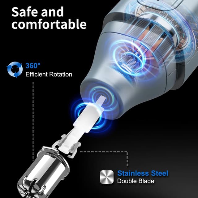 Detalle 2 de JISHO Nose Hair Trimmer 10,000 RPM – USB rechargeable 🪒