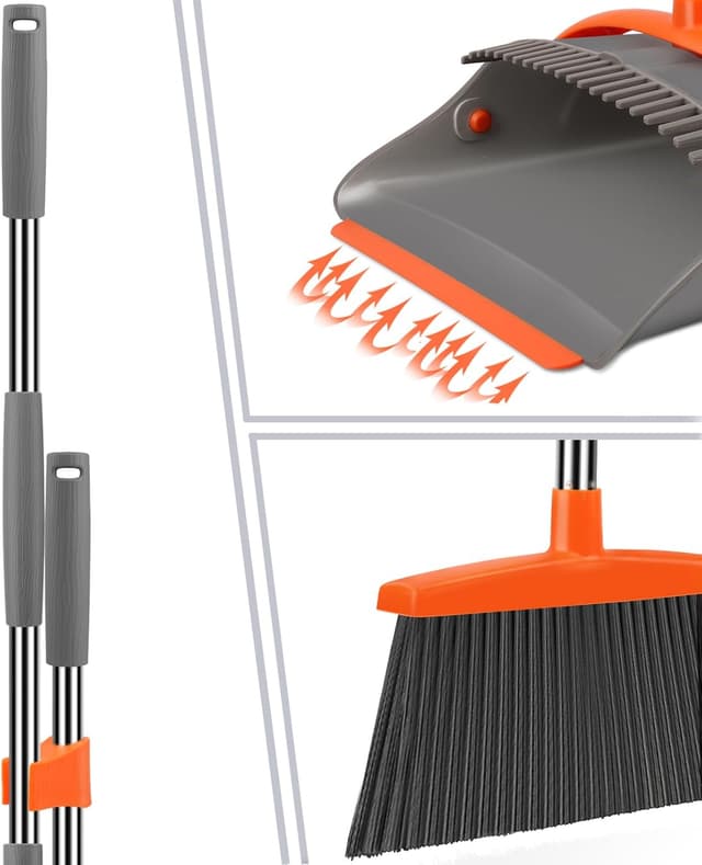 Thumbnail 2 de Long-Handle Broom and Upright Dustpan Set for Home 🧹