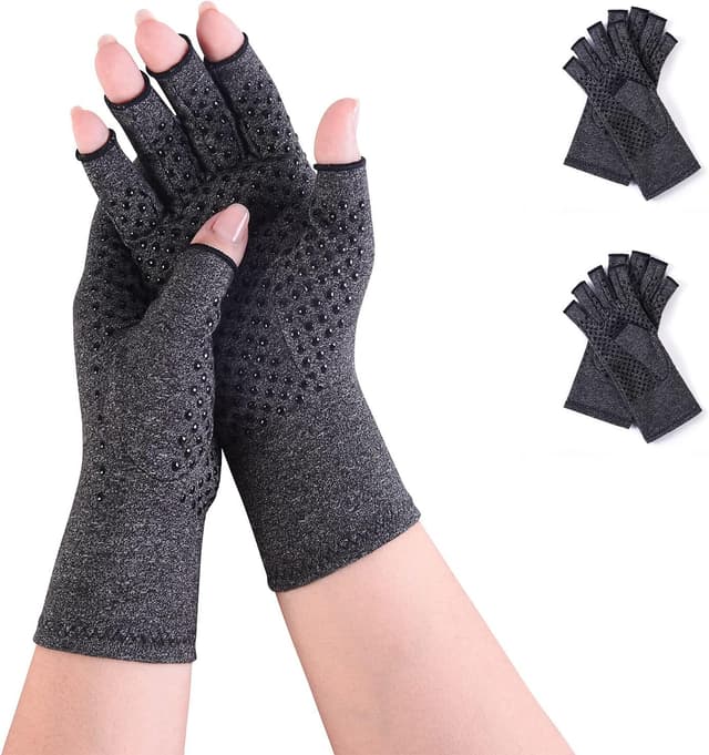Detalle de AovYoo : 2 paires de gants de compression sans doigts pour arthrose et Raynaud