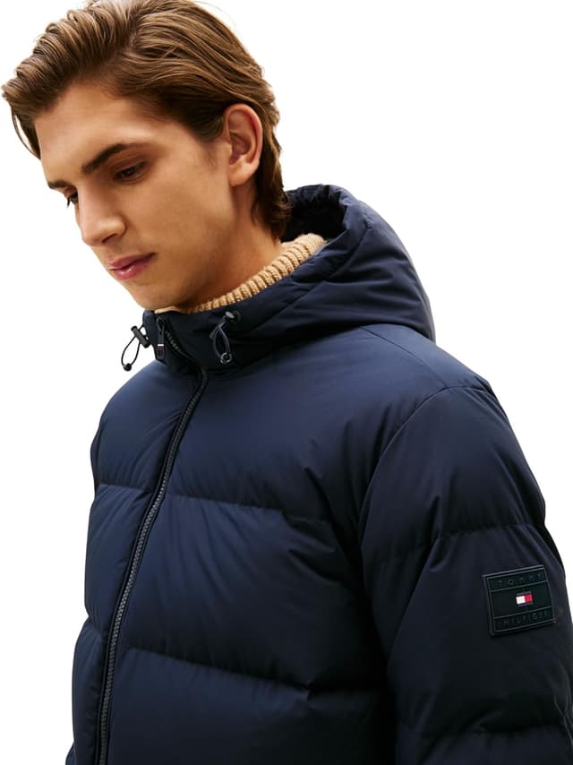 Detalle 1 de Tommy Hilfiger Men’s Down Hooded Water Repellent Puffer Jacket