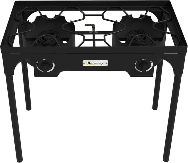 Imagen de Outsunny Réchaud 2 brûleurs propane 150 000 BTU/h en OfertitasTOP