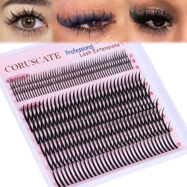 Detalle de CORUSCATE Lash Clusters with Spikes (Ultra Long 12–22mm) + Bottom Clusters 7–9mm