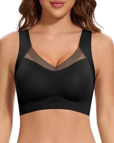 Detalle de Jiuday nahtloser BH ohne Bügel für große Brüste – gepolstertes Soft-Comfort Bustier mit breiten Trägern