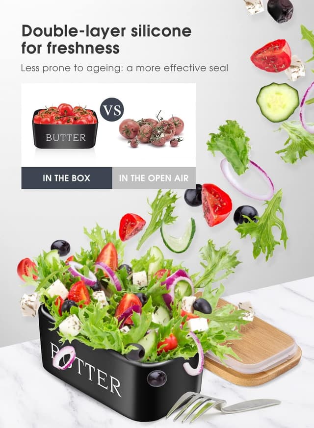 Thumbnail 4 de Large Ceramic Butter Dish with Lid