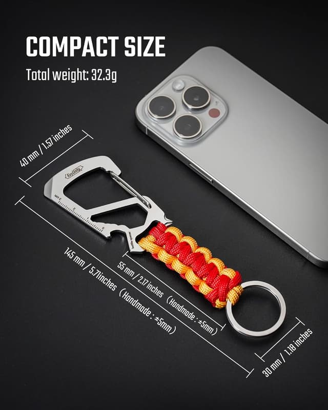 Detalle 2 de KeyUnity KC00 Paracorde Porte-clés Mousqueton