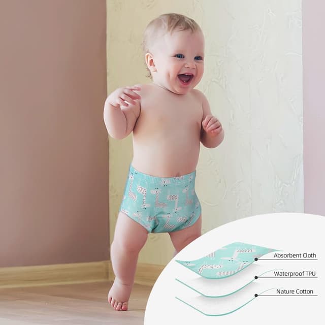Detalle de Aolso Potty Training Pants – reusable 6-pack cotton training underwear (TPU waterproof) for girls