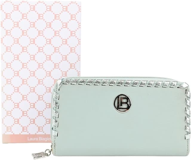 Detalle de Laura Biagiotti Portafoglio donna Zip Around in ecopelle con scatola regalo