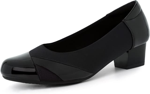 Detalle de Ortho + Rest Hallux Valgus Pumps für Damen mit niedrigem Absatz – orthopädische Slip-On/Loafer-Form für Ballen und empfindliche Füße