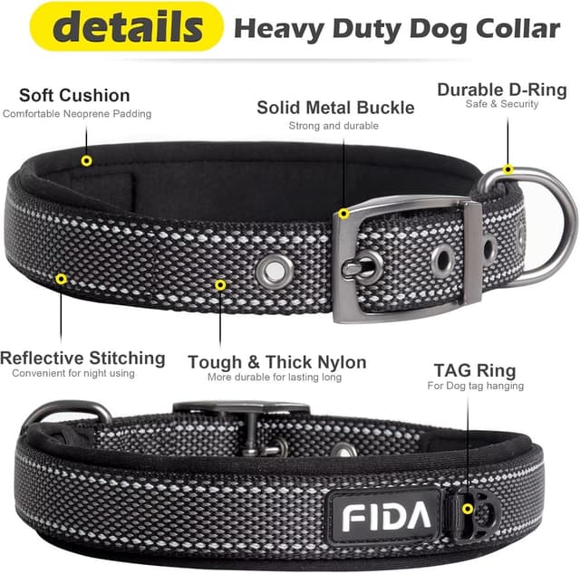Detalle 2 de Fida Padded Dog Collar Heavy Duty, Medium