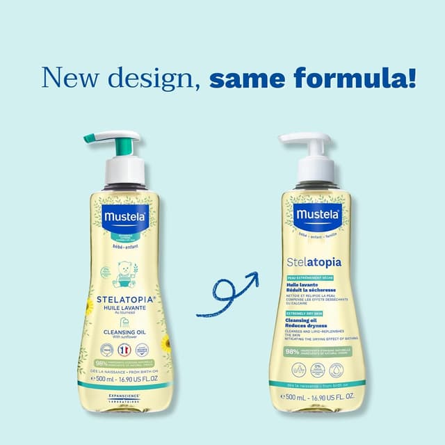Detalle 2 de Mustela Stelatopia Badeöl für sehr trockene, atopische Haut – Körper & Haare (500 ml)