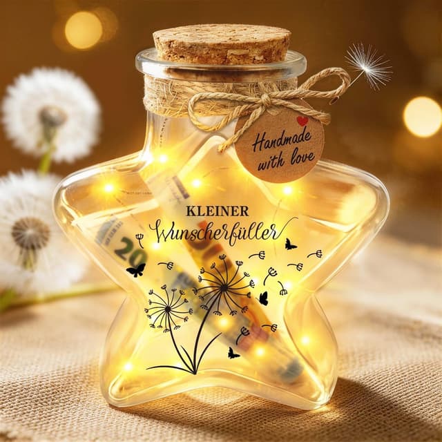 Detalle de Giftota Wunscherfüller Geldgeschenk LED Flaschenlicht