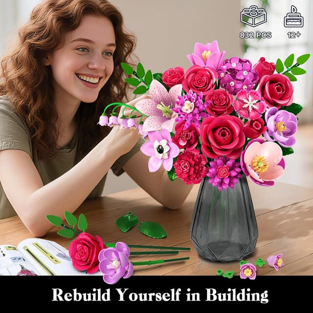 Thumbnail 3 de CUBIMANA Flowers Bouquet Building Set 21 💐