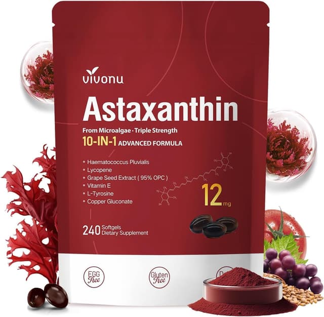 Detalle de Astaxanthin 12 mg VivoNu, 240 Weichkapseln