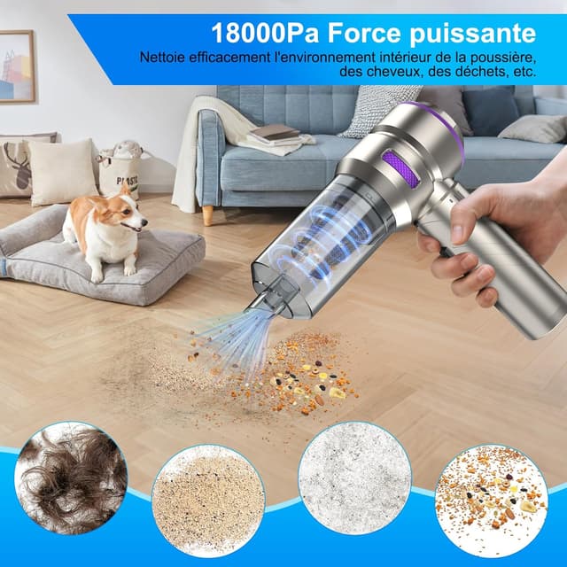 Detalle de Aspirapolvere auto Fwiull 18000 PA portatile