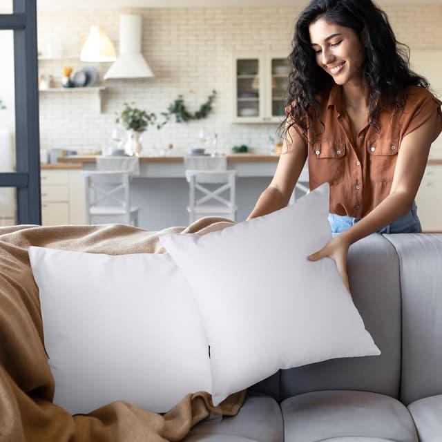 Detalle de Utopia Bedding Cojines 55x55cm, 2 unidades, fibra siliconada 😊