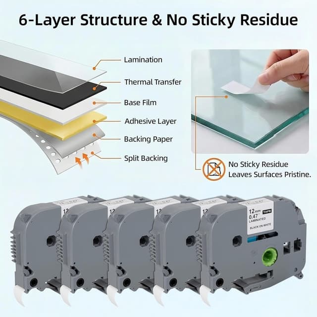 Thumbnail 3 de Carehabi 5 Rotoli Nastro etichettatrice 12mm