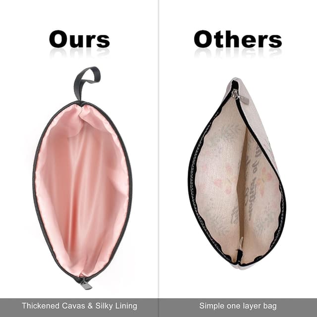 Detalle de Vavabox 2 Initial Toiletry Bags Set (Black) – canvas travel wash bag with handle