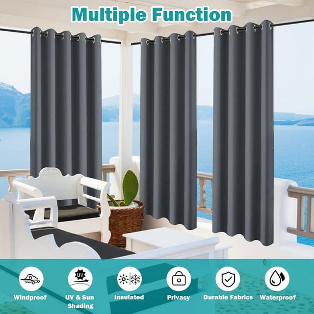 Detalle 1 de Outdoor Waterproof Curtains 85% Sun Light