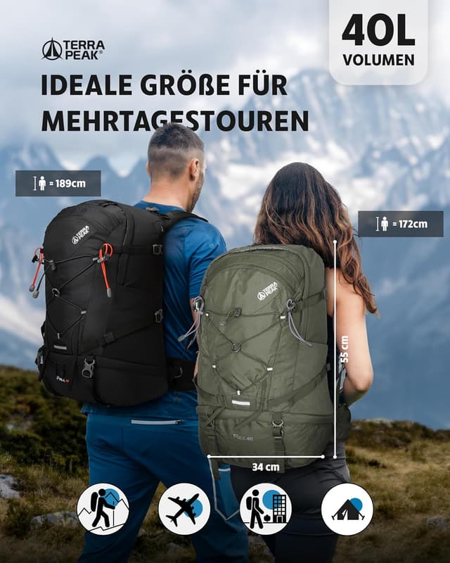 Detalle de Terra Peak® FLEX 40 : sac à dos de randonnée 40L respirant et imperméable