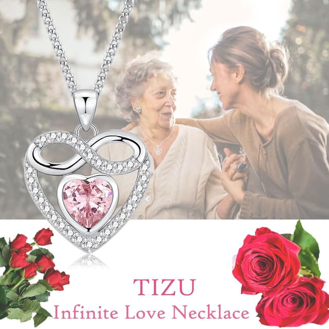 Thumbnail 3 de TIZU Collana donna Cuore Amore infinito con rosa