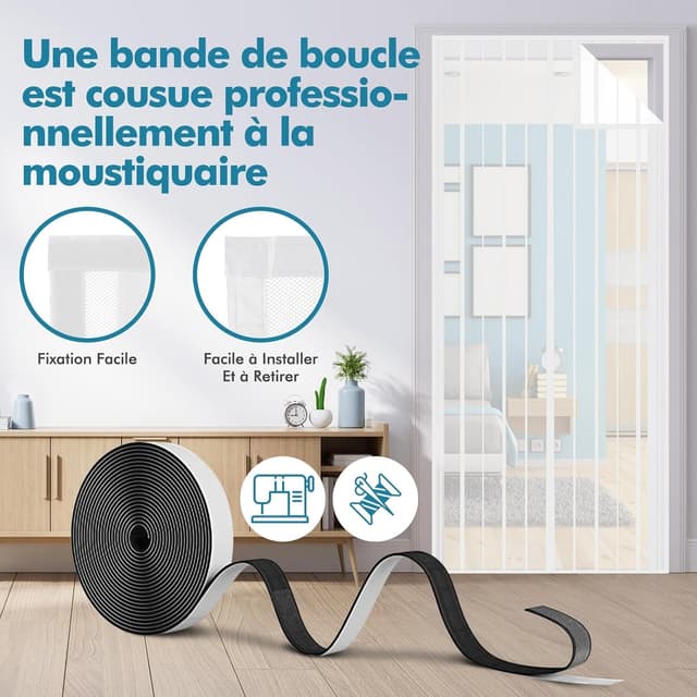 Detalle de Sekey moustiquaire de porte 130 x 220 cm