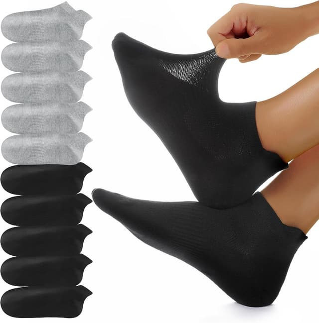 Detalle de YouShow 10 paia di calzini corti sportivi traspiranti in cotone per uomo e donna