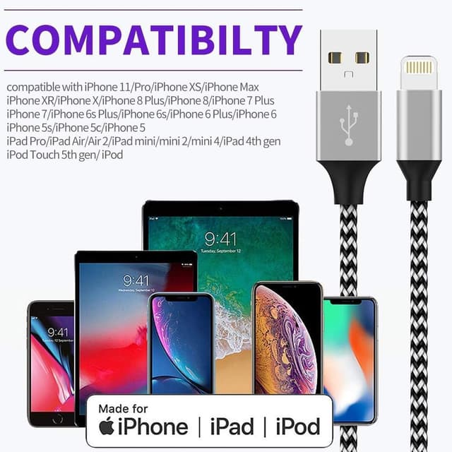 Thumbnail 5 de SANYEYE MFi Certified iPhone charging cable 5-pack