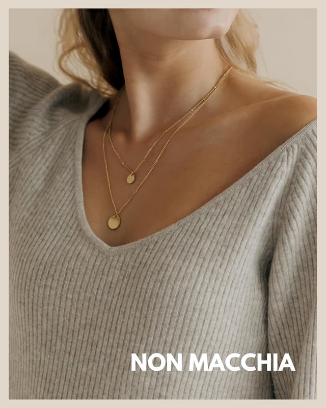 Detalle de GD GOOD.designs catena doppia con piastrine e collana impermeabile regolabile