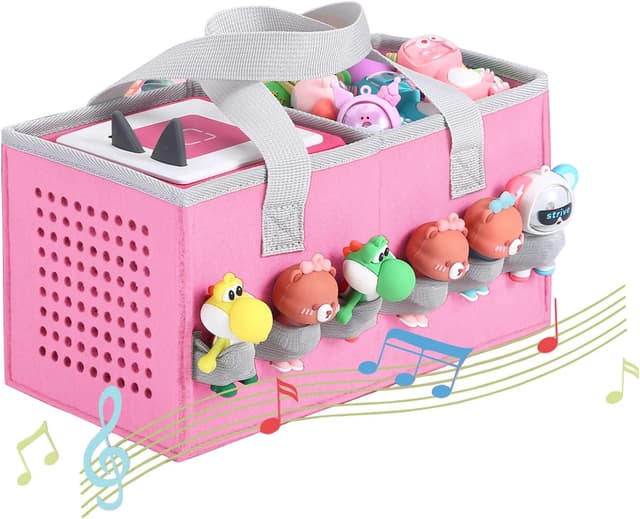 Detalle de Piaclen Carrying Case for Toniebox Audio Player & Figurines Starter Set (Felt Organizer Bag, Pink)