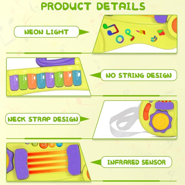 Detalle de Shayson kids guitar toy 3 in 1