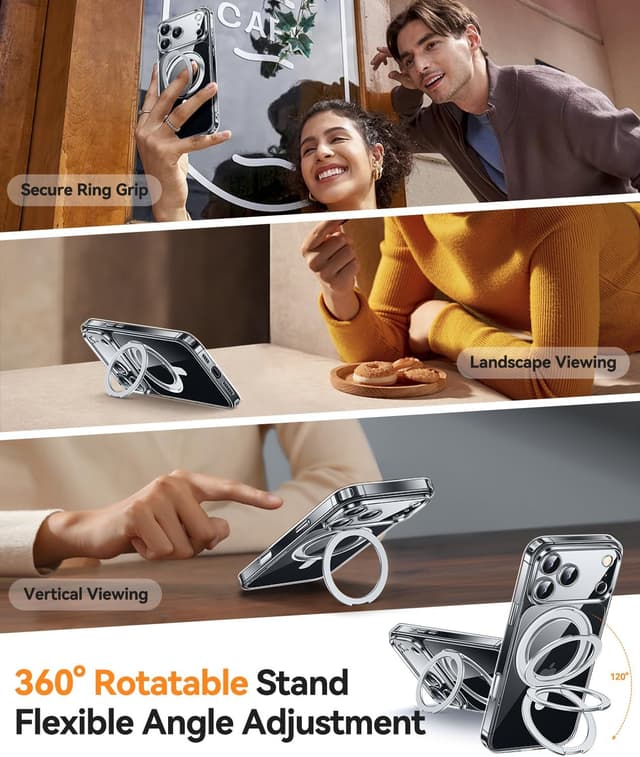 Detalle de CANSHN iPhone 17 Pro Ständer Hülle mit 360°