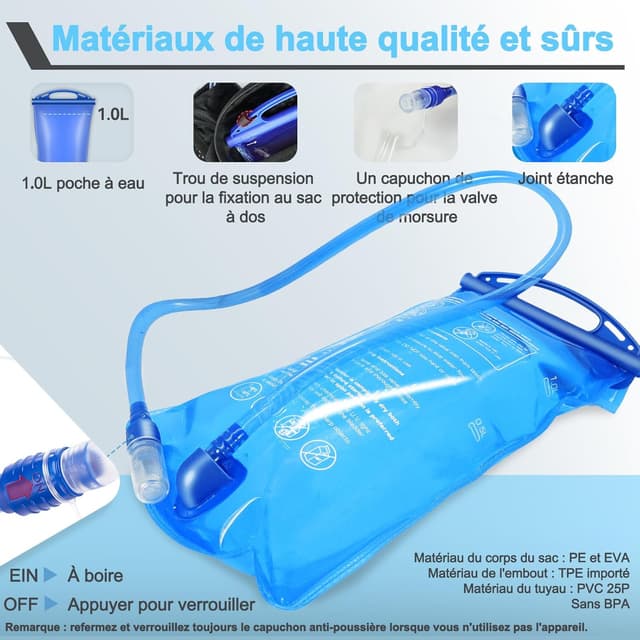 Detalle de Leichte Laufweste mit 1-l-Trinkblase und 9 Taschen für Damen & Herren – verstellbar, reflektierende Streifen