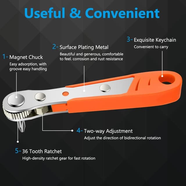 Thumbnail 2 de OSDUE Mini Ratchet Wrench 1/4" offset screwdriver