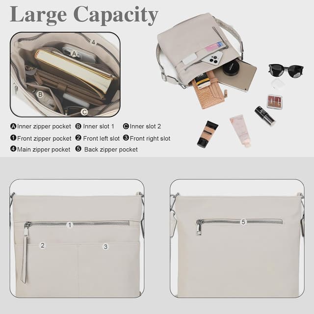 Detalle de Gladdon Damen-Handtasche Umhängetasche Crossbody mit breitem Jacquard-Gurt (mittelgroß, Multi-Pochette)