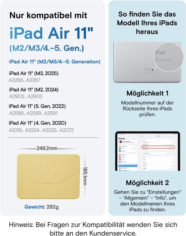 Detalle 2 de MOFT Dynamic Folio Hülle für 11" iPad Air (M4/M3/M2/4. & 5. Gen) – schlankes Magnet-Folio mit Stand und 20+ Winkeln