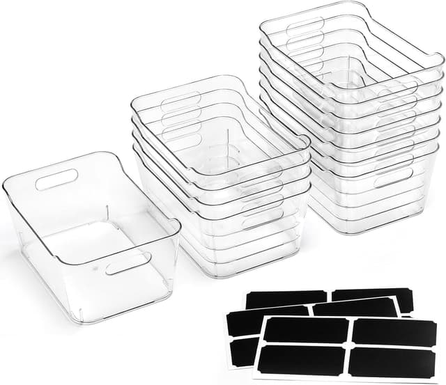 Detalle 2 de SOHO Collection L 12-Pack Clear Storage Bins