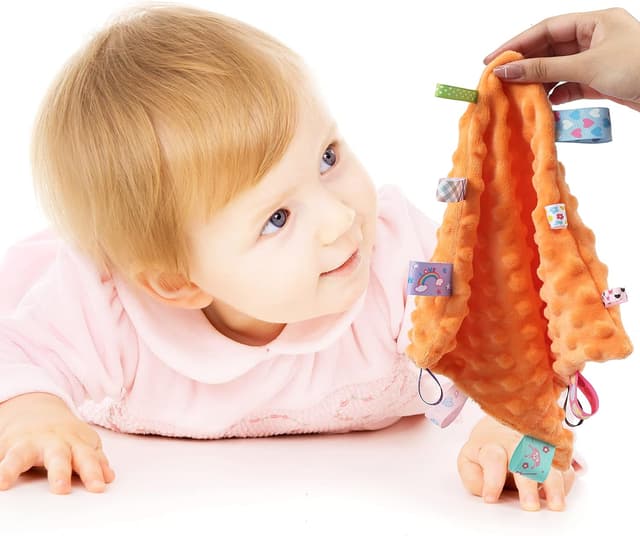 Detalle de CREVENT Baby Schmusetuch „Fuchs“ (0+ Monate) – Plüsch Komfort-Lovey zum Kuscheln und Waschen