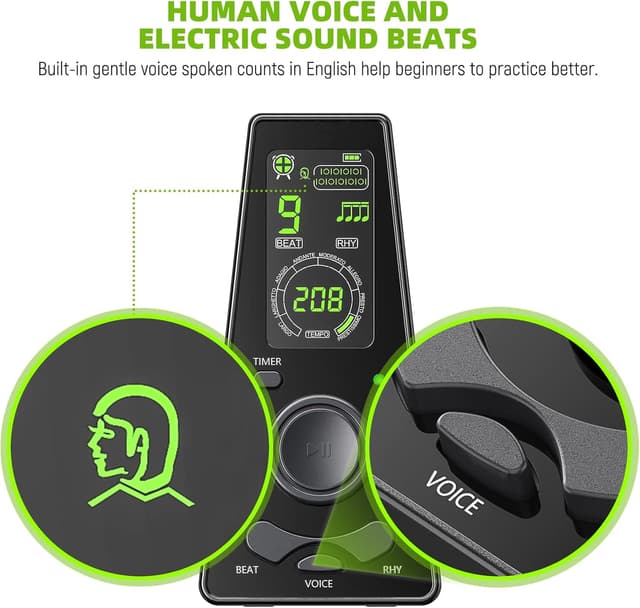 Detalle 2 de LEKATO Digital Metronome 40‑208 bpm 🎵