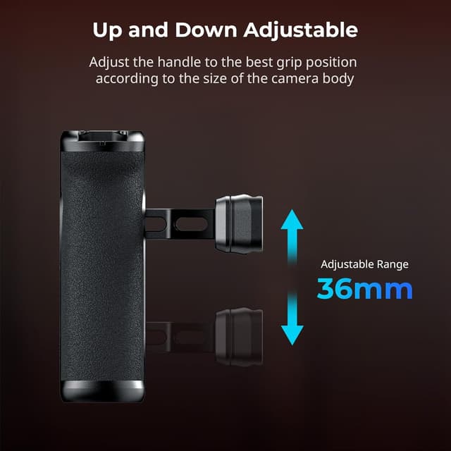 Detalle 1 de SmallRig HawkLock H21 QR Seitengriff Side Handle mit NATO-Schiene – 5633 (36 mm höhenverstellbar, für Links oder Rechtshänder)