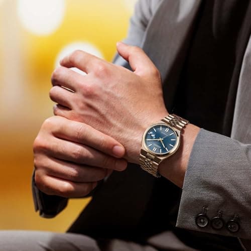 Detalle 2 de Citizen Reloj automático Tsuyosa NK0023-57L con esfera azul y correa de acero oro rosa