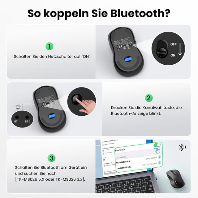 Thumbnail 6 de TECKNET Bluetooth Maus 4800 DPI đź–±
