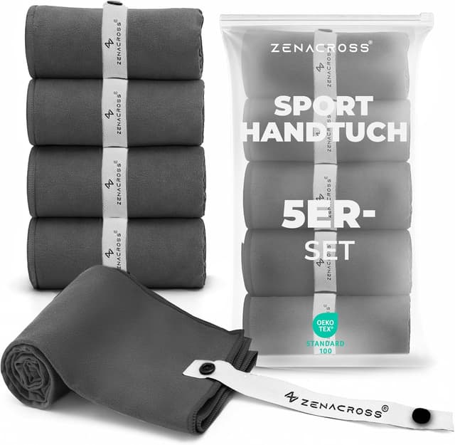Detalle de ZENACROSS ZENACROSS Sporthandtuch Mikrofaser Set 5
