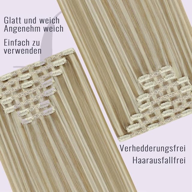 Detalle 2 de Fshine Clip in Extensions Echthaar 45 cm