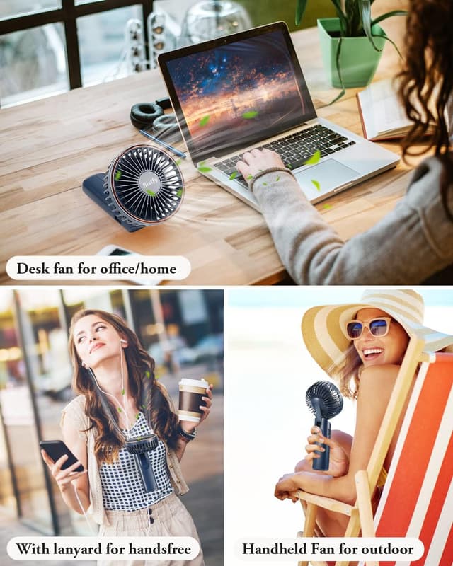 Thumbnail 6 de Bistfy Ventilatore portatile ricaricabile 5200mAh con LCD, 6 velocità e USB-C