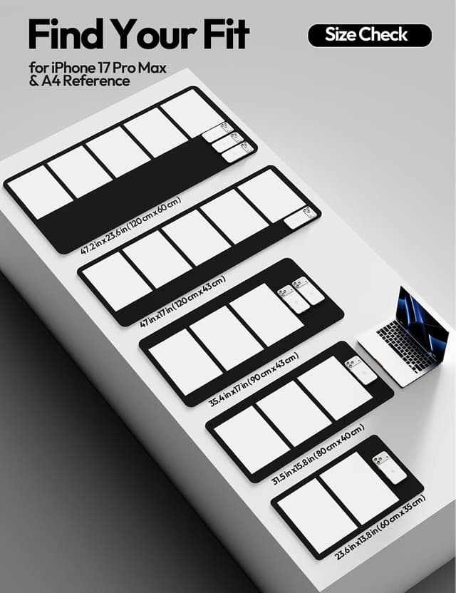 Detalle de YSAGi PU Leather Desk Protector Mat — Large Office Mouse Pad & Waterproof Writing Surface