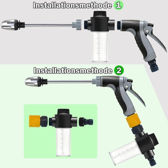 Detalle de FLYGRRIV Power Jet Hochdruckpistole für Gartenschlauch – 360° drehbare Düse mit einstellbarem Wasserdruck