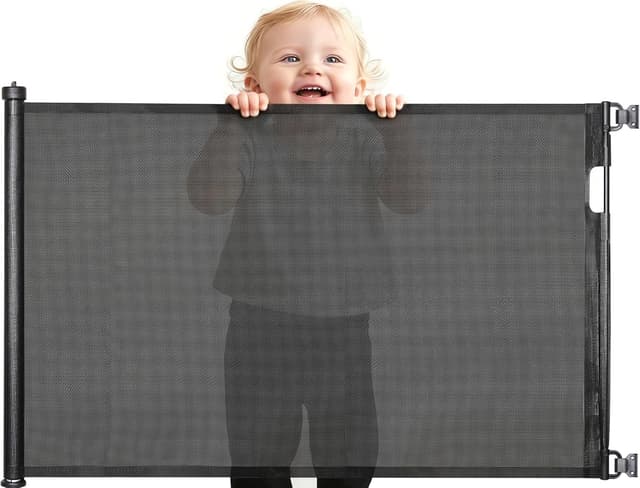 Detalle de Barrière de sécurité rétractable pour enfants (0 à 150 cm) – ouverture à une main et installation facile